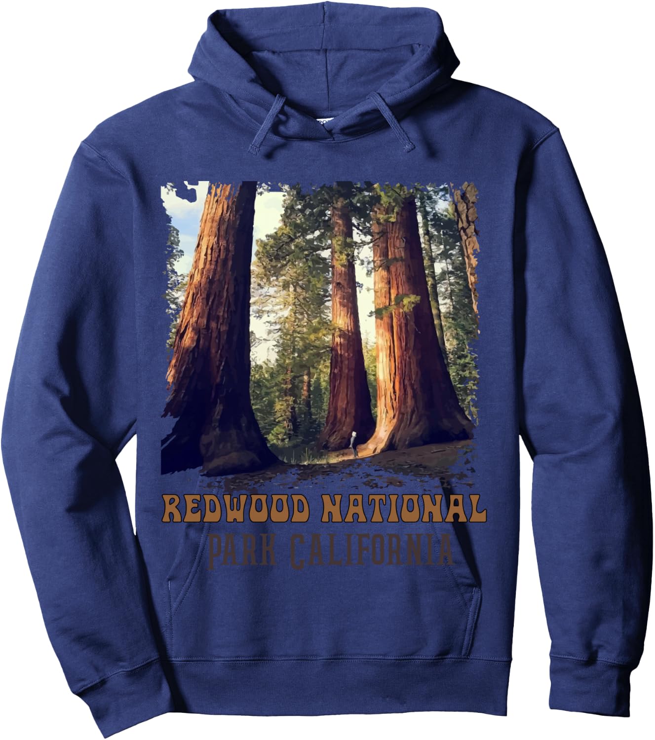 Humboldt Redwoods Retro US California state Vintage parks Hoodie - Hoodie | Navy
