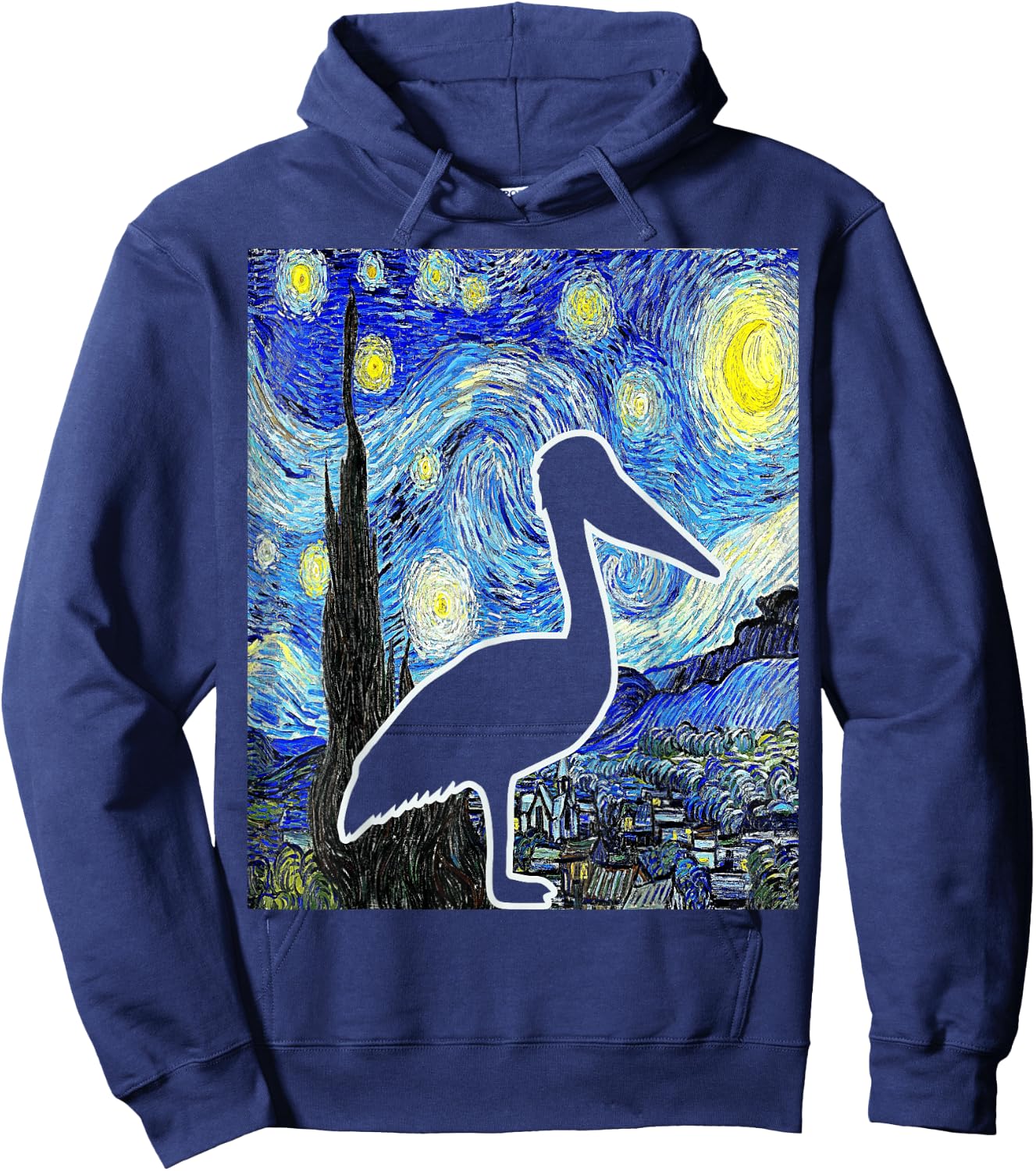 Pelican Starry Night Pelican Lover Pelican Birdwatching Hoodie - Hoodie | Navy