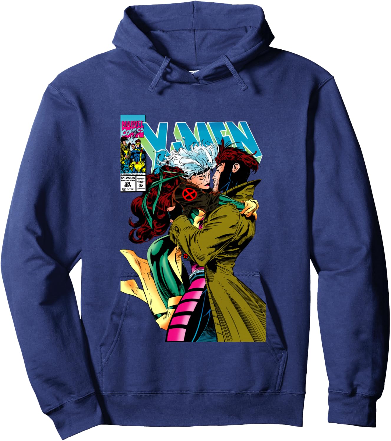 Marvel X-Men Gambit & Rogue Beautiful Couple Cover Hoodie - Hoodie | Navy