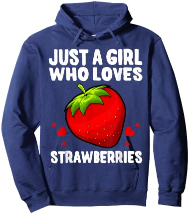 Funny Strawberry Girl Art Kids Strawberries Lovers Hoodie - Hoodie | Navy