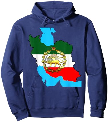 Iran flag with a golden lion Hoodie - Hoodie | Navy