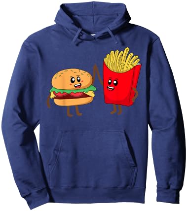 Cool Hamburger Women French Fries Burger Lover Hoodie - Hoodie | Navy