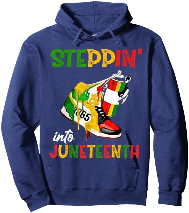 Stepping Into Juneteenth 1865 pride black African American Hoodie - Hoodie | Navy