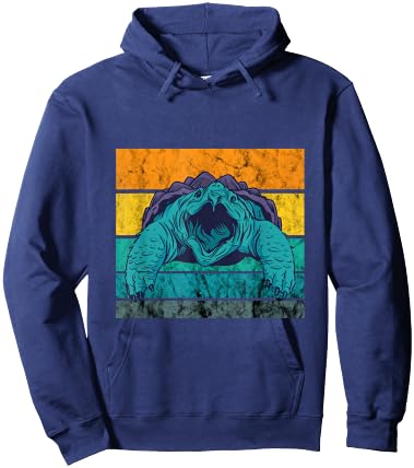 Snapping Turtle Vintage Retro Reptile Snapping Turtle Lover Hoodie - Hoodie | Navy