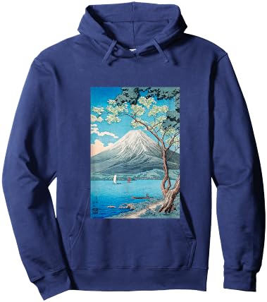 Ukiyo-e , Mt. Fuji, Nihonga, Print, Masterpiece, Art, Painting, Men's, Women's, Interesting Clothes, Fine Arts, Gift, Funny Hoodie - Hoodie | Navy
