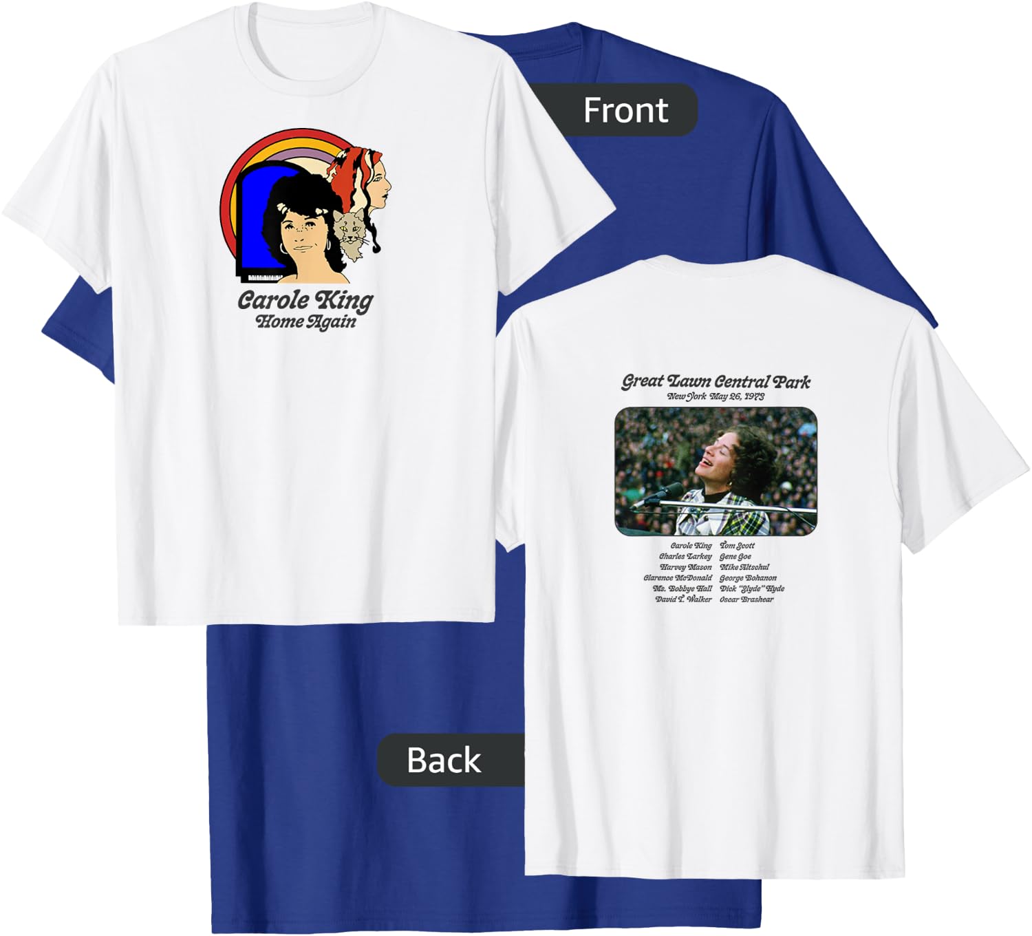 Carole King Home Again Tour 1973 T-Shirt - T-Shirt | Royal