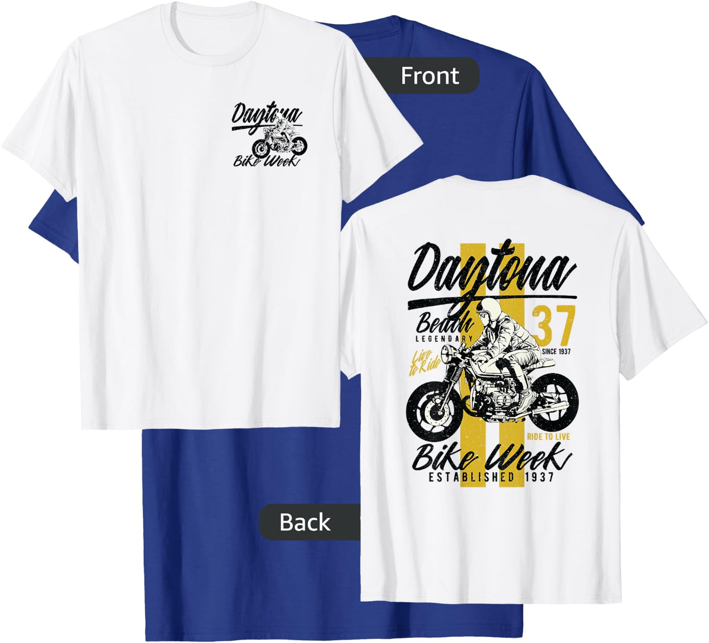 Daytona Beach Bike Week Retro Distressed Motorcycle Design Men Women Kids T-Shirt - T-Shirt | Royal