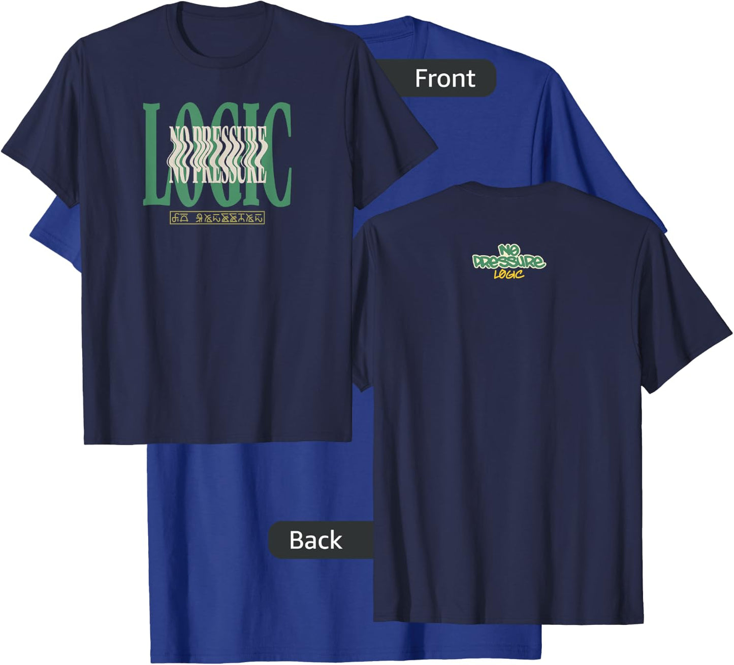 Logic No Pressure Wavy Navy T-Shirt - T-Shirt | Royal