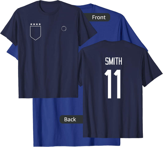 Sophia Smith 11: Name & Number on Back - USWNT Soccer T-Shirt - T-Shirt | Royal