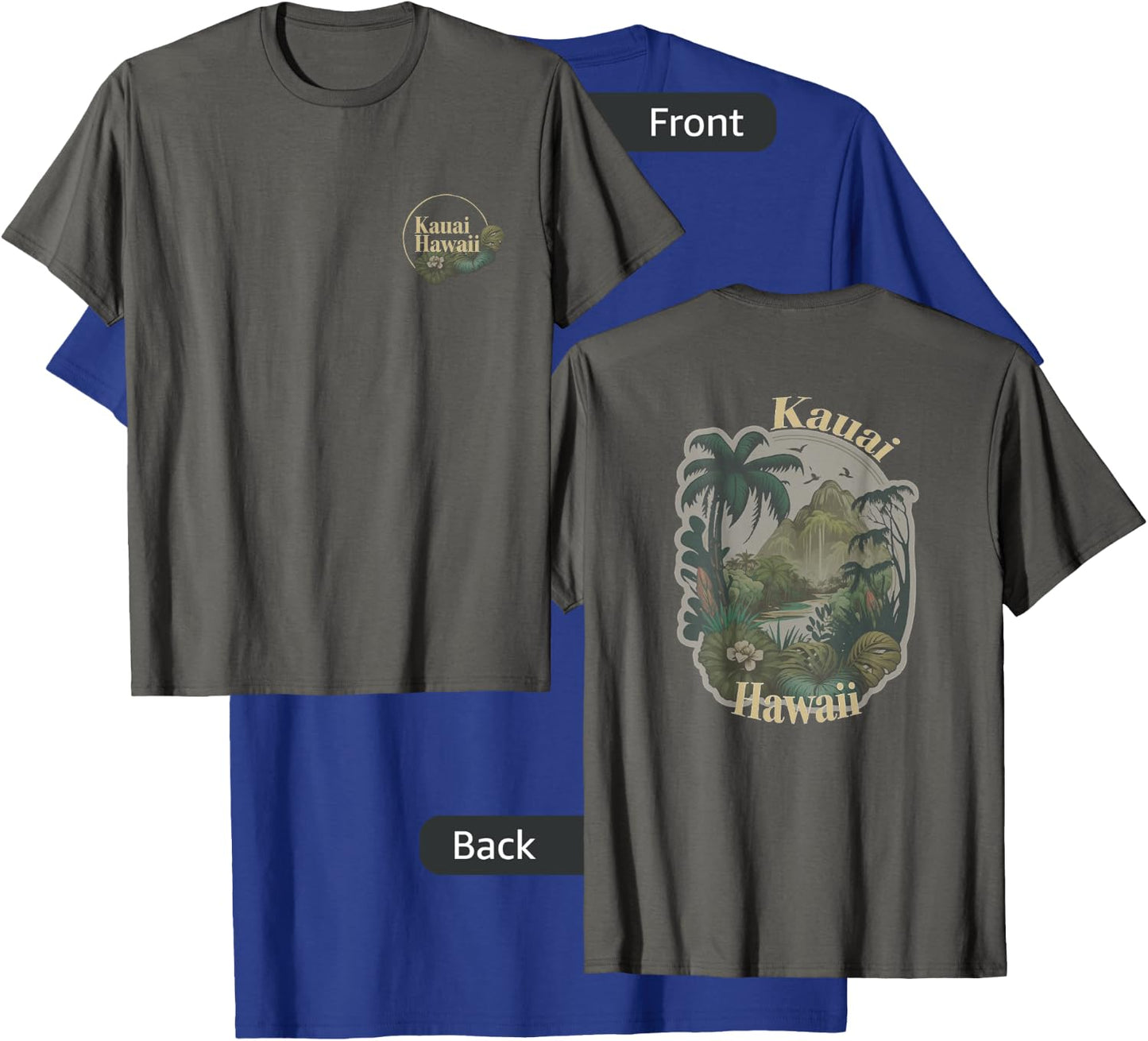 Best Hawaiian Gifts Ideas Kauai Tropical Vintage Hawaiian Women's Grey Classic Fit Short Sleeve Small T-Shirt - T-Shirt | Royal