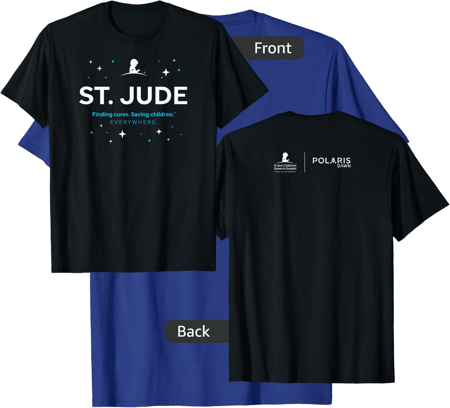St. Jude "Finding Cures. Saving Children. EVERYWHERE" Stars T-Shirt - T-Shirt | Royal