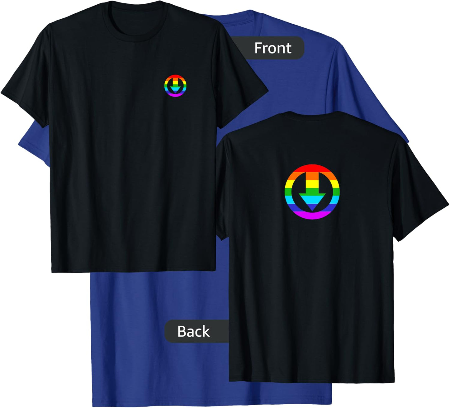 Men's Subtle Chastity Cage Logo with Rainbow Design T-Shirt - T-Shirt | Royal
