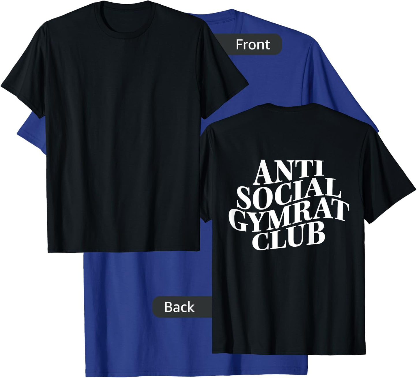 Gym workout "Anti Social Gym Rat" back bodybuilding fitness T-Shirt - T-Shirt | Royal