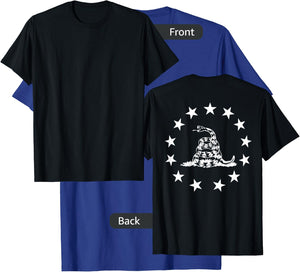 Betsy Ross Gadsden Flag (on back) T-Shirt - T-Shirt | Royal