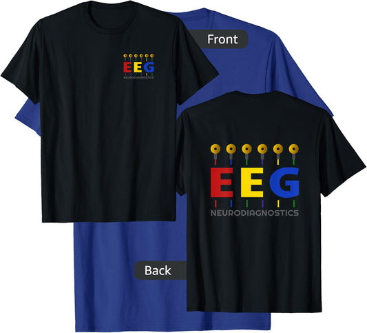 EEG Technologist - Neurology - Front/Back - Colorful EEG T-Shirt - T-Shirt | Royal