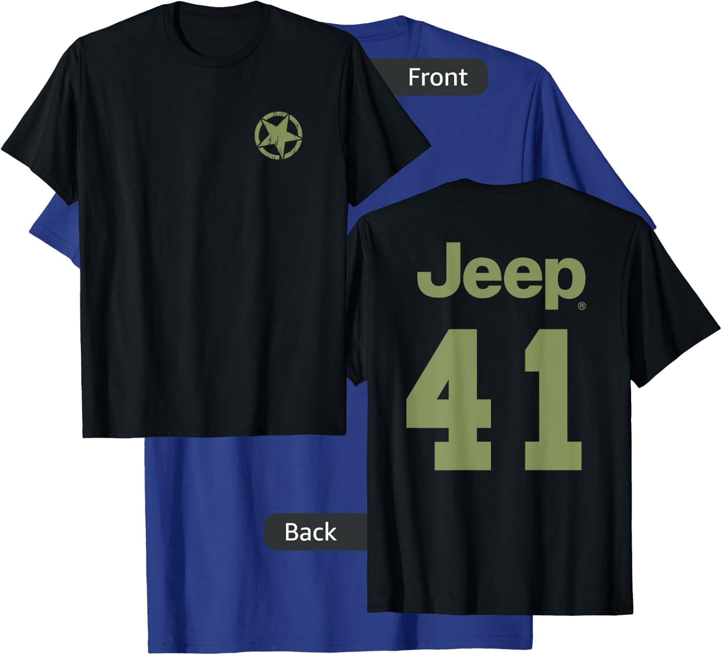 Jeep Star Jersey (Front/Back Print) T-Shirt - T-Shirt | Royal