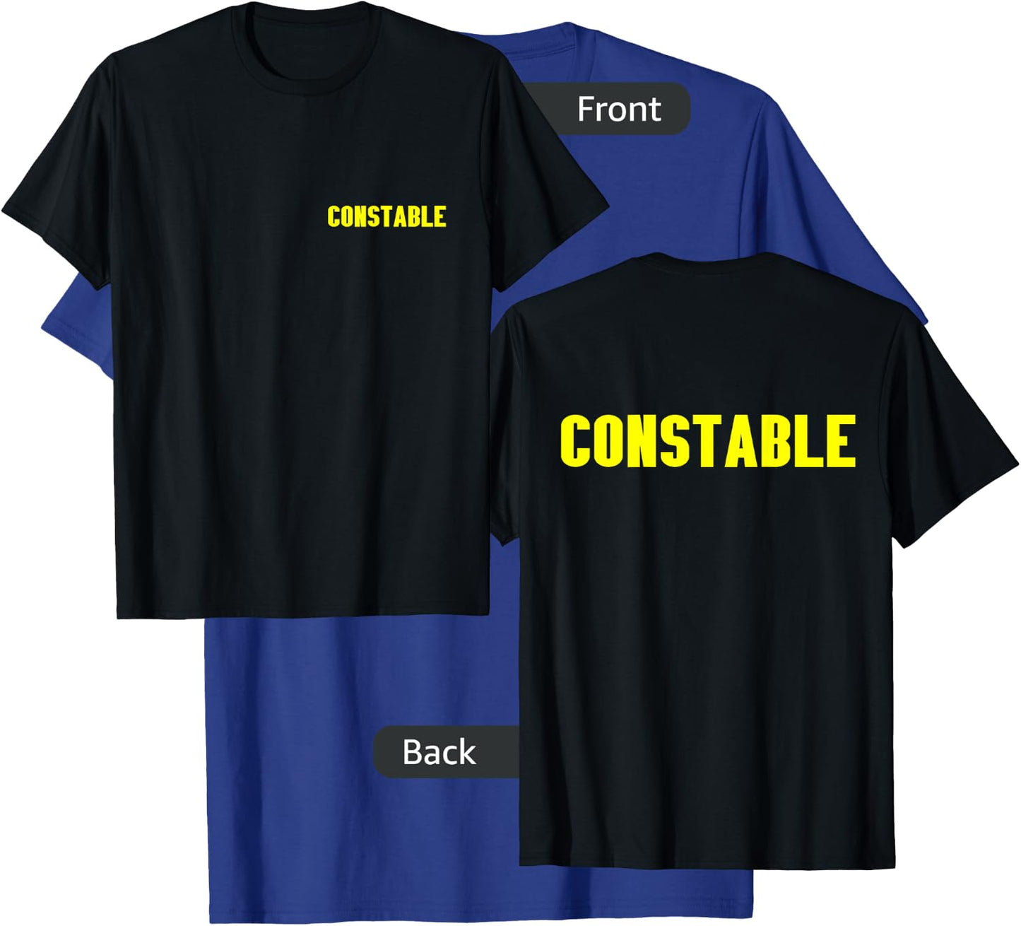 Constable YELLOW FRONT AND BACK PRINT Both Sides On Duty T-Shirt - T-Shirt | Royal