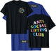 Anti Social Lifting Club: Rainbow Logo (Front + Back) T-Shirt - T-Shirt | Royal
