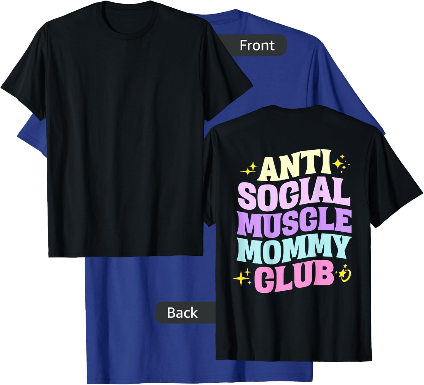 Anti Social Muscle Mommy Club Groovy Pump Cover Funny T-Shirt - T-Shirt | Royal