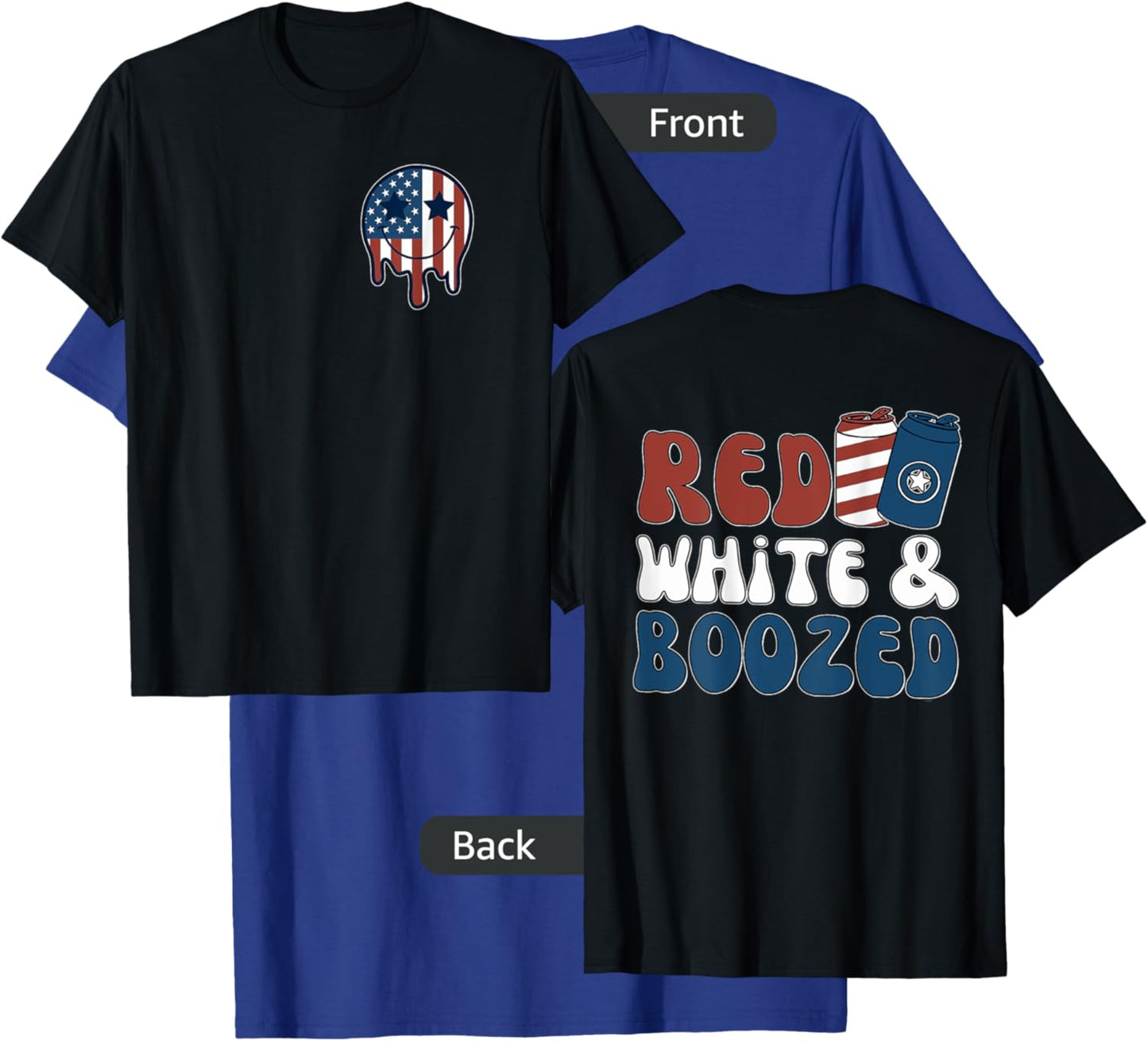 Red White And Boozy Patriotic American Beer Drinking T-Shirt - T-Shirt | Royal