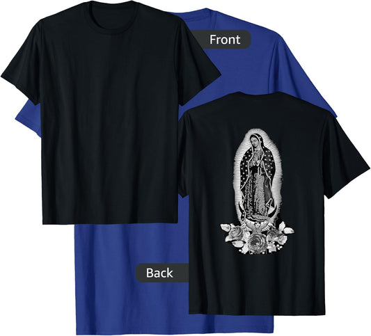 Our Lady De Guadalupe Sant Mary Back Print Christians T-Shirt - T-Shirt | Royal