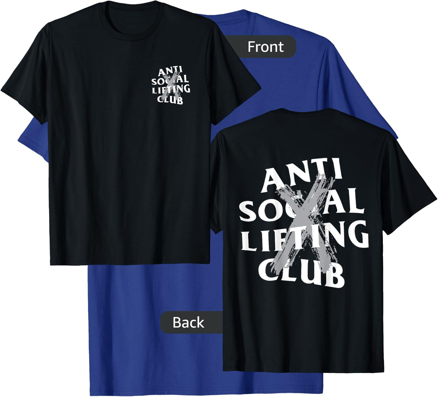 Anti Social Lifting Club: Canceled Gray (Front + Back) T-Shirt - T-Shirt | Royal