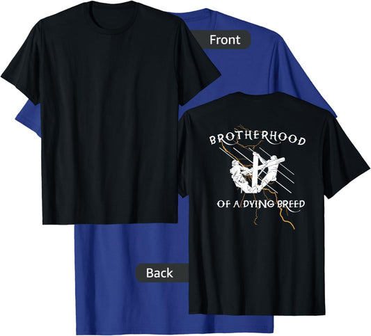 Lineman "Brotherhood Lightning Strike" Power Lineman Climber T-Shirt - T-Shirt | Royal