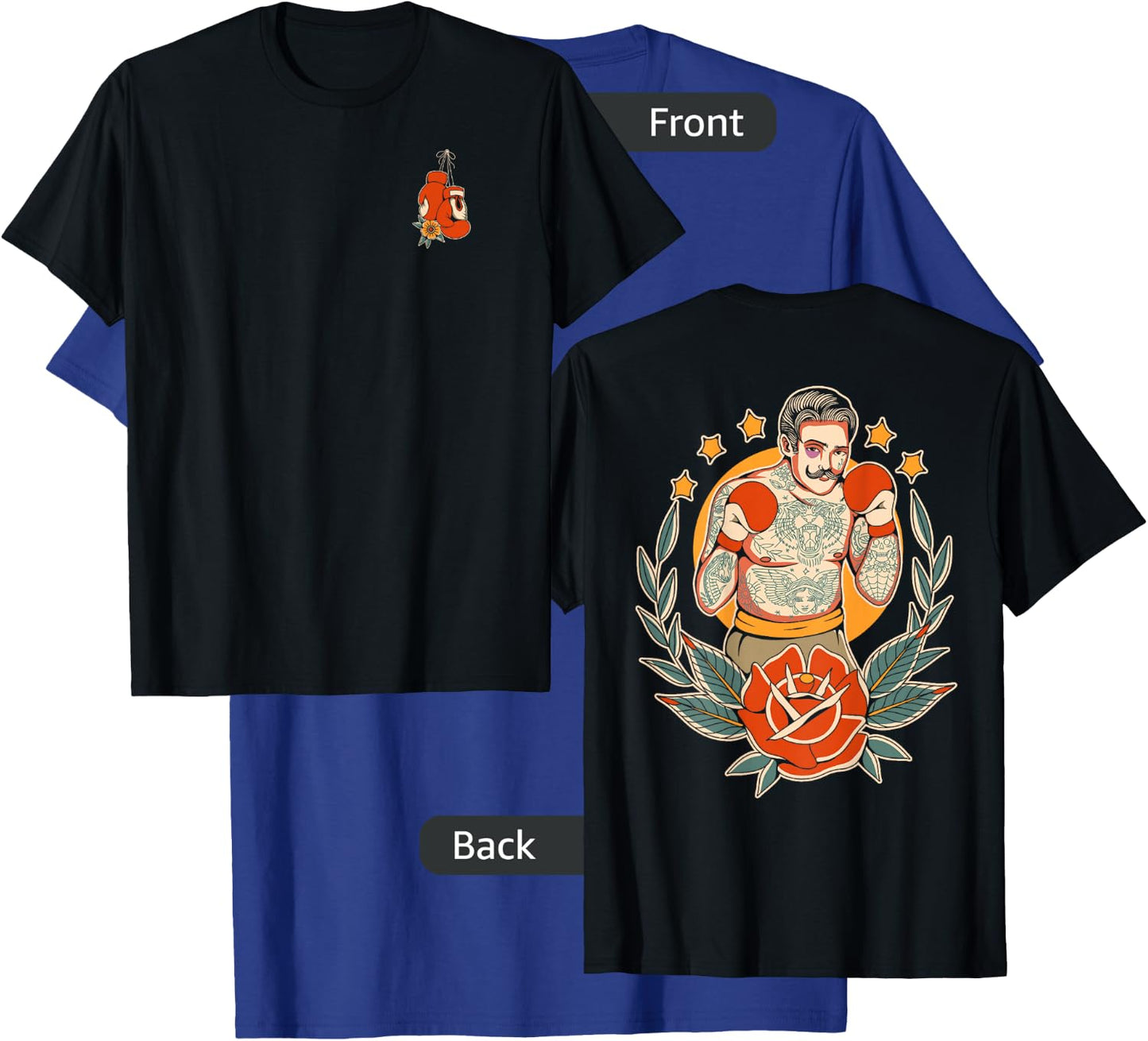 American Traditional Boxer Old School Tattoo Flash Boxing T-Shirt - T-Shirt | Royal