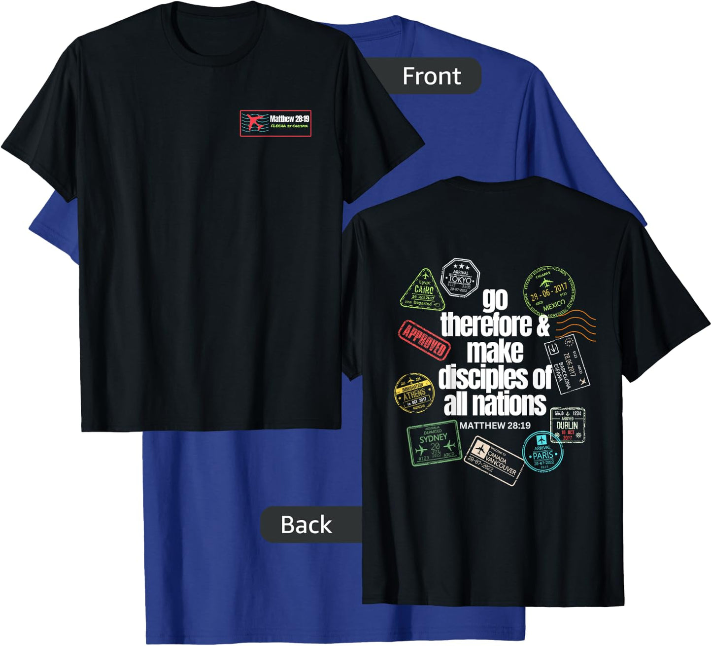 GREAT COMMISSION (front logo) T-Shirt - T-Shirt | Royal