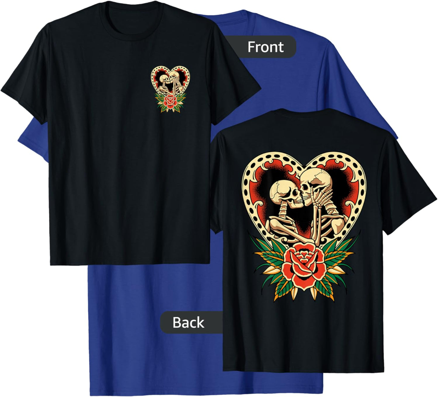 The Lovers Skeletons Vintage Traditional Tattoo Retro Alt T-Shirt - T-Shirt | Royal