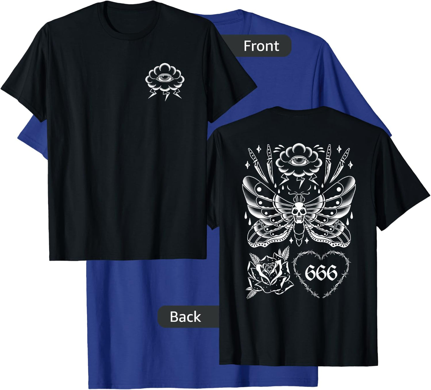 American Traditional Tattoo Edgy Vintage Old School Flash T-Shirt - T-Shirt | Royal
