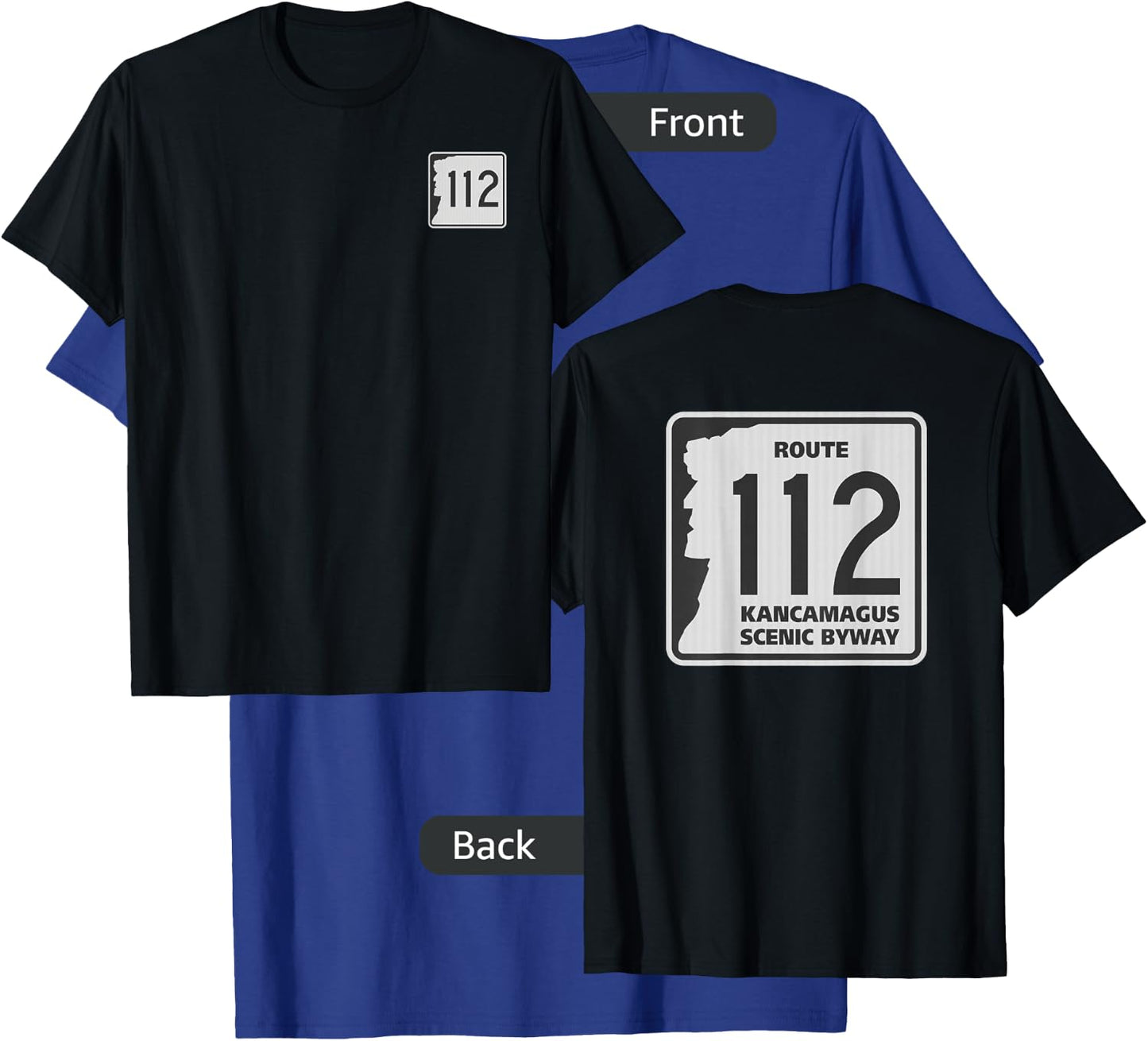 Route 112 Kancamagus Highway Sign T-Shirt - T-Shirt | Royal
