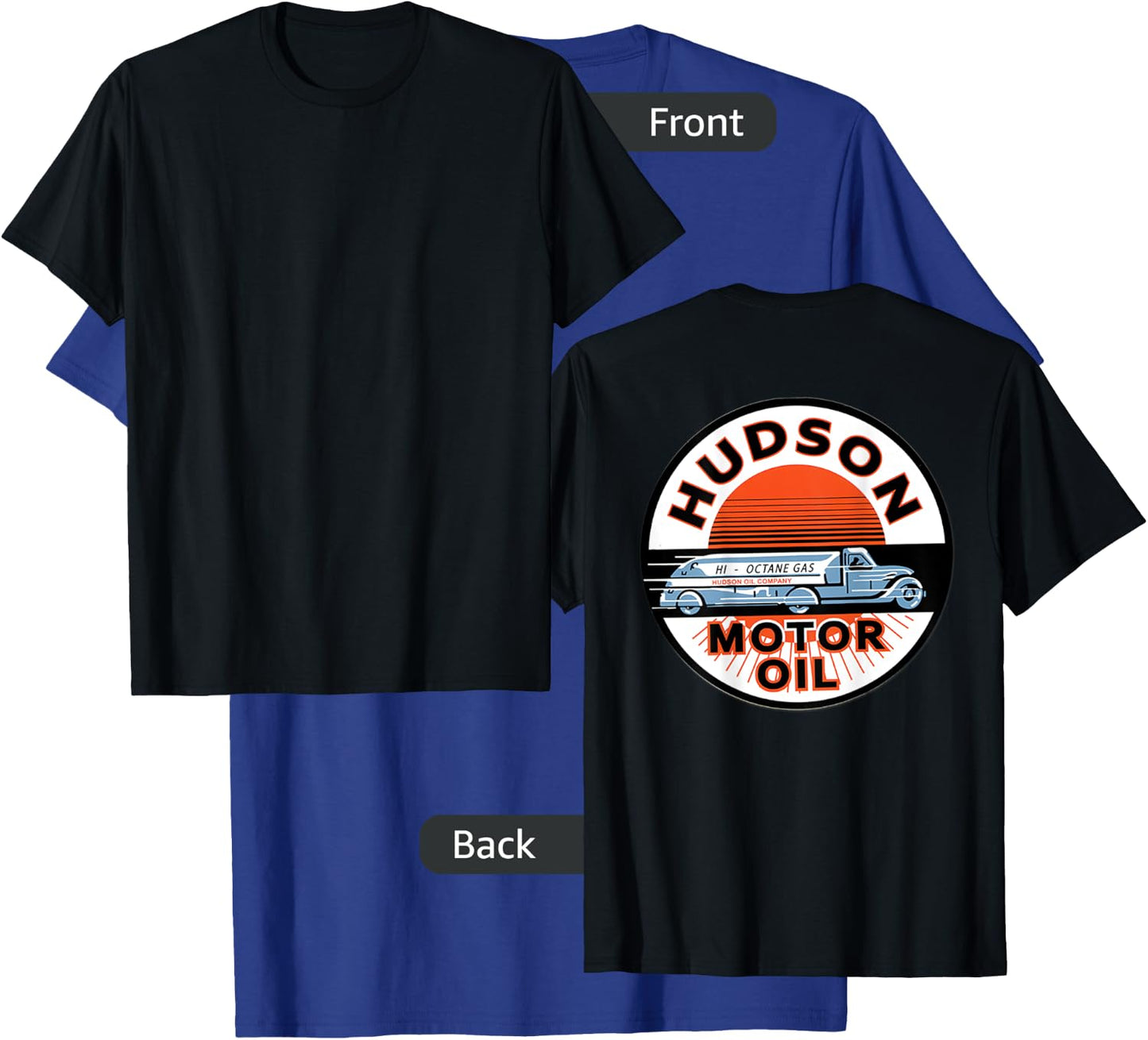 Retro Vintage Gas Station Hudson Motor Oil Car Bikes Garage T-Shirt - T-Shirt | Royal