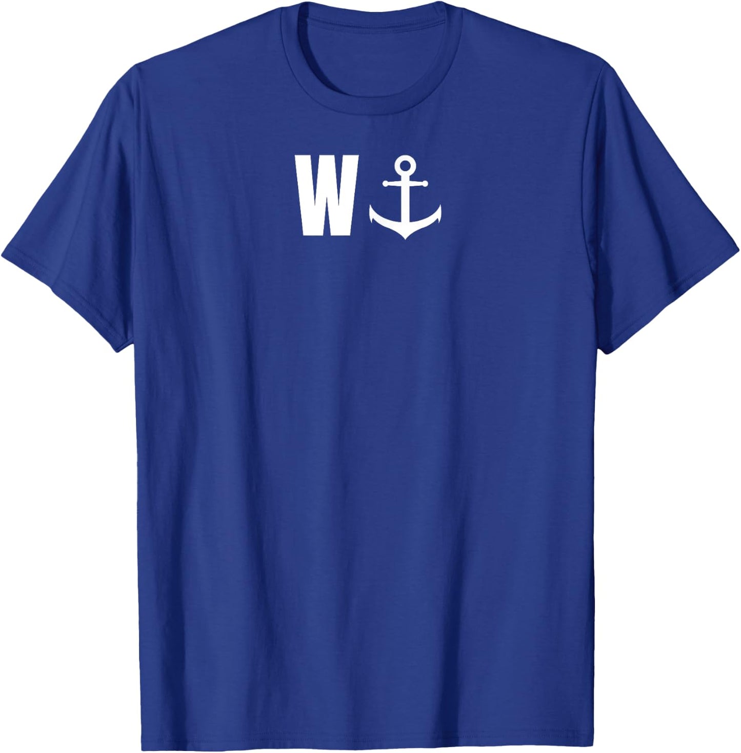 W with anchor, funny anchor, sailor, boat T-Shirt - T-Shirt | Royal