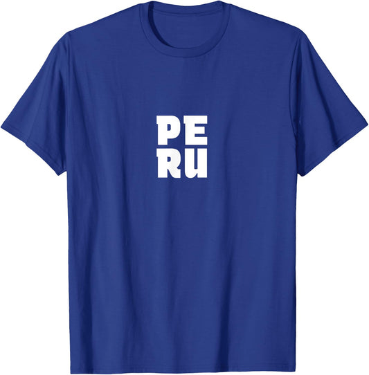 Peru Souvenir - Peruvian Pride Letter Box Word Art T-Shirt - T-Shirt | Royal