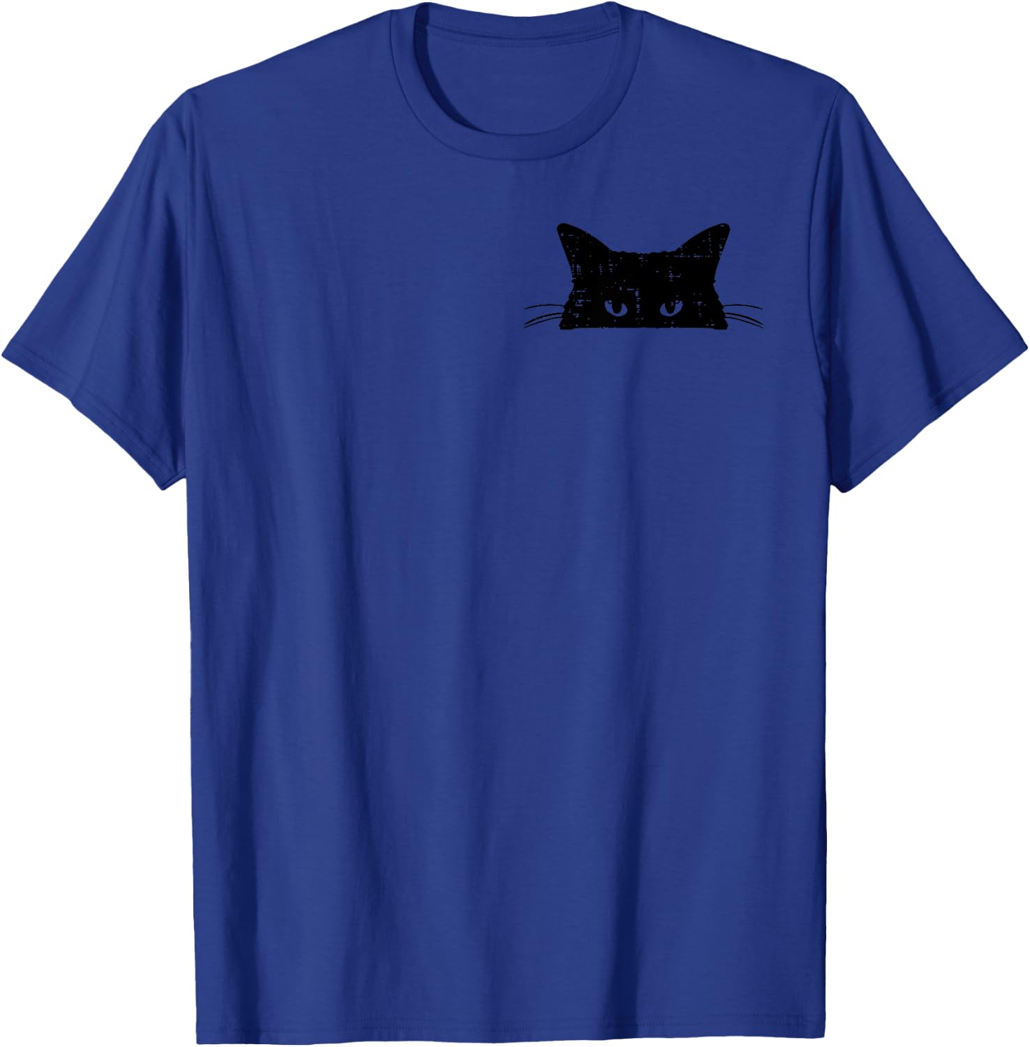 Peeking Black Cat Pocket Cute Men Women Kids Boys Girls T-Shirt - T-Shirt | Royal
