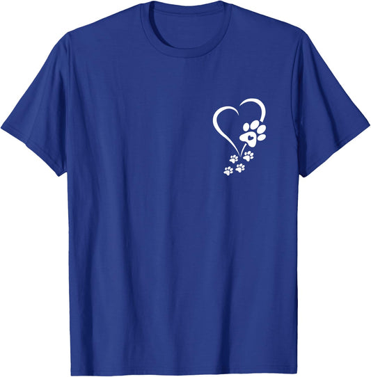 Dog Paw Heart Baby Dogs Paws Hearts Dog Paw Print Women Girls Kids T-Shirt - T-Shirt | Royal