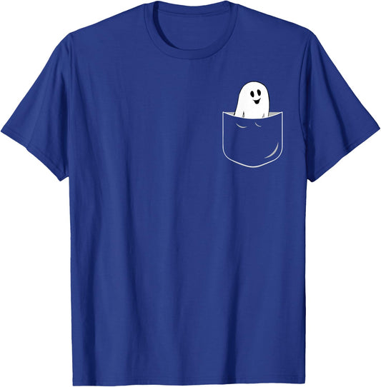 Pocket Cute Little Ghost Boo Halloween Costume T-Shirt - T-Shirt | Royal