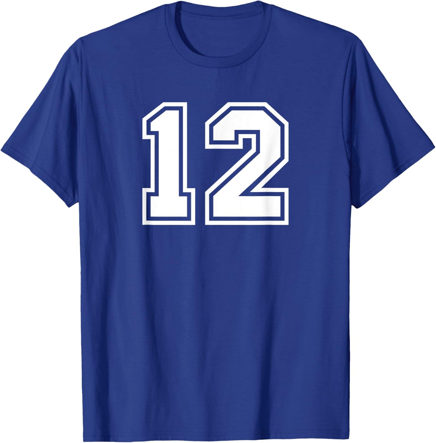 Number #12 Sport Varsity Number T-Shirt - T-Shirt | Royal