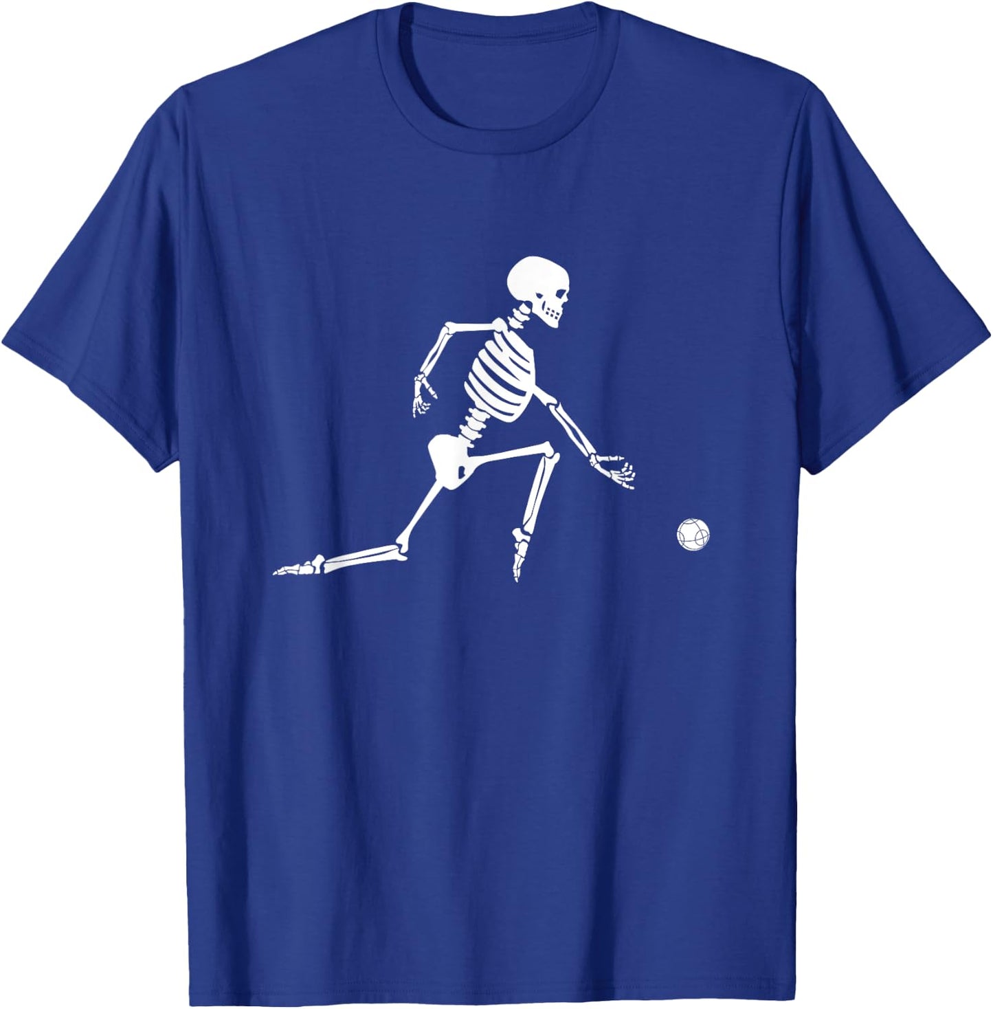 Skeleton Playing Bocce Ball - Bocce Ball Halloween T-Shirt - T-Shirt | Royal