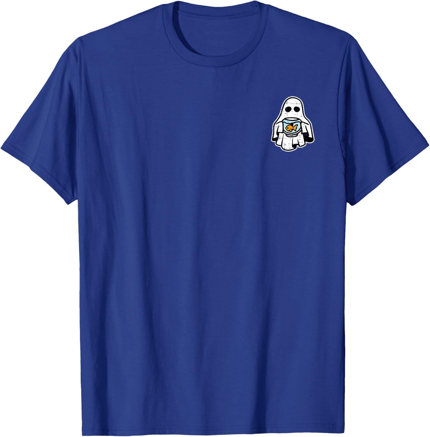 Ghost Pocket Fish Bowl Halloween Costume Ghoul Spirit T-Shirt - T-Shirt | Royal