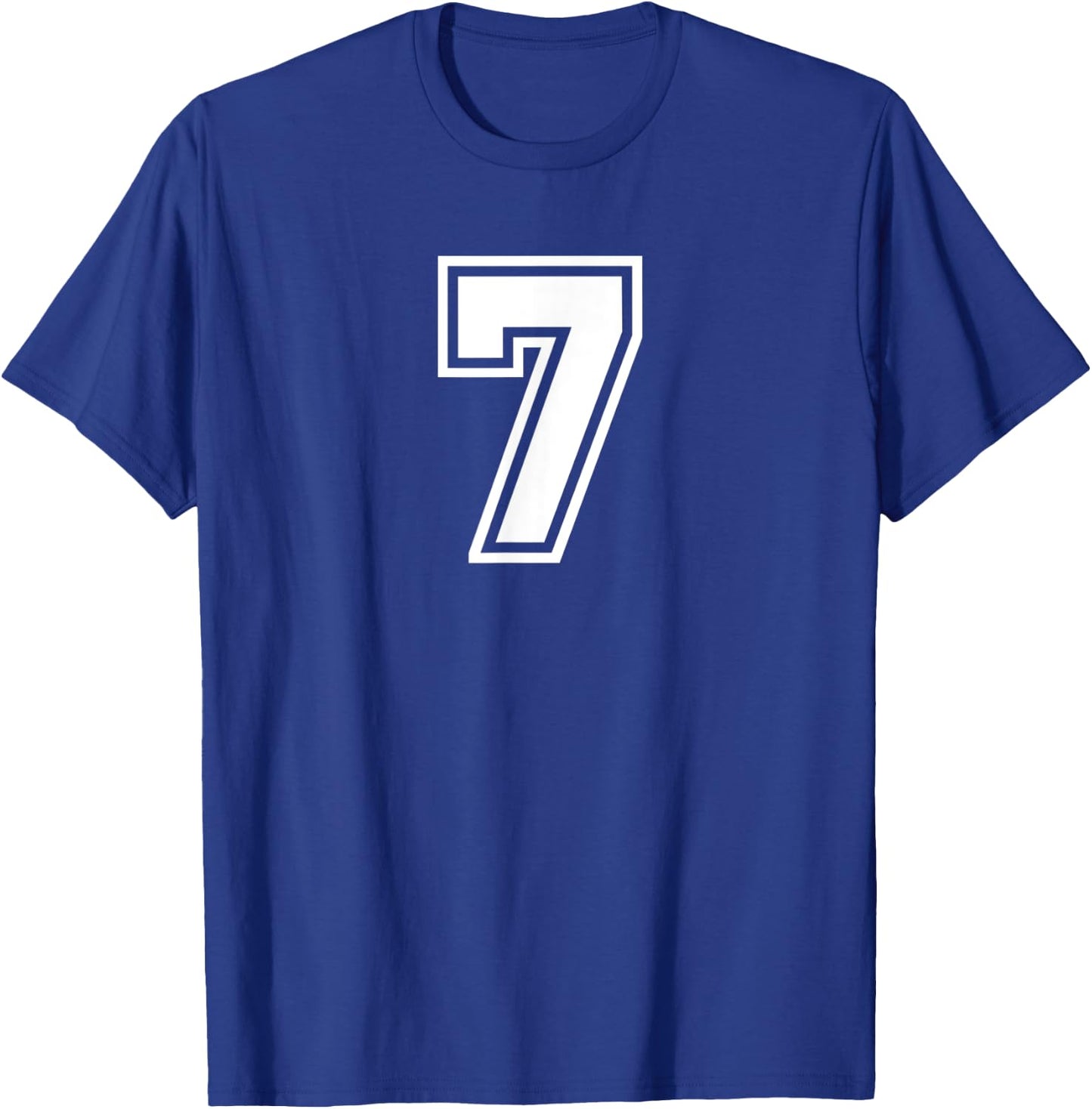 Number #7 Seven Sports Jersey Lucky Favorite Number T-Shirt - T-Shirt | Royal