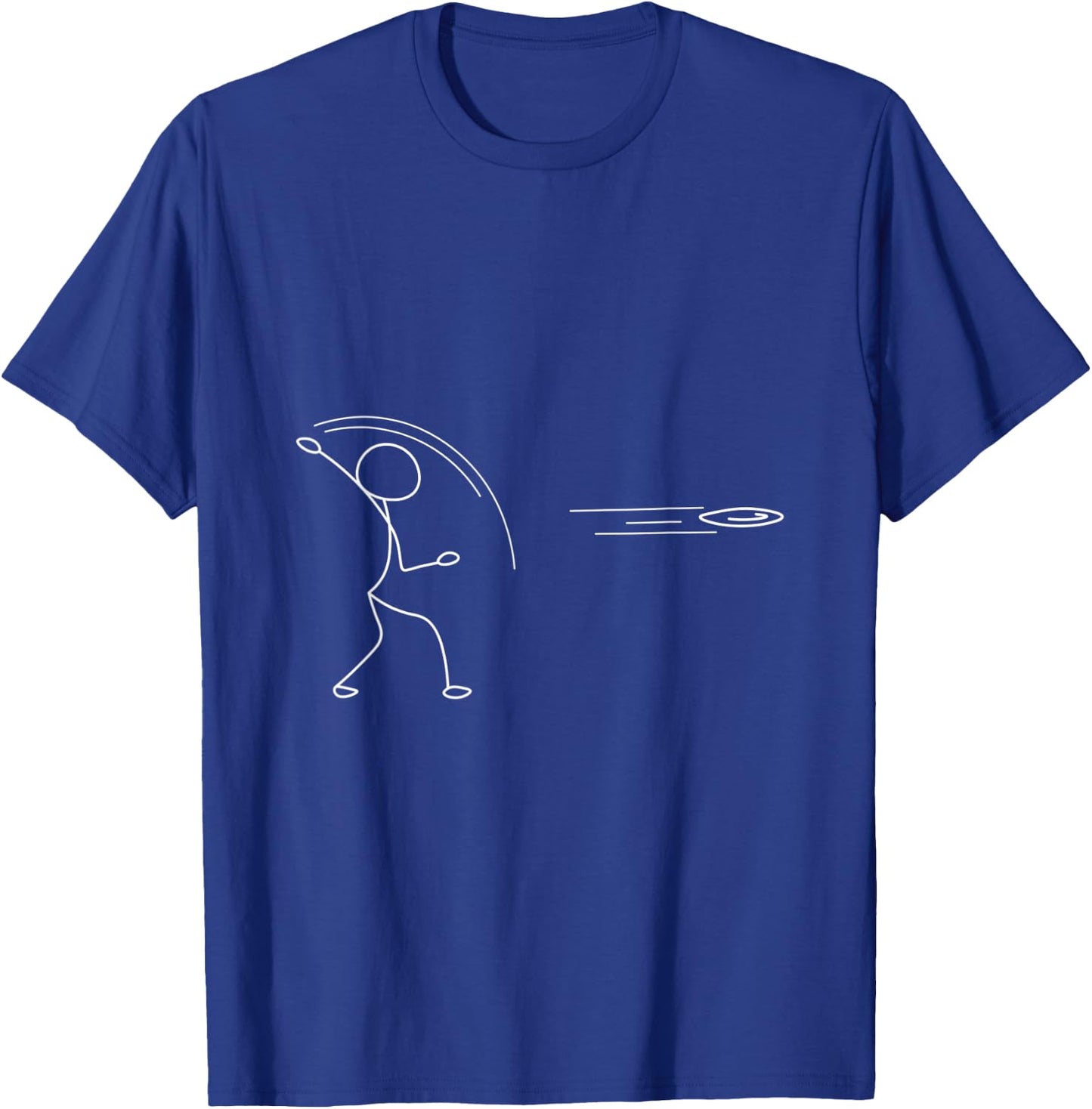 Stick Disc Golfer Disc Golfing Sport Lover Frisbee Stickman T-Shirt - T-Shirt | Royal