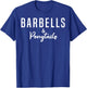 Barbells And Ponytails - Motivational Fitness Women Gym T-Shirt - T-Shirt | Royal
