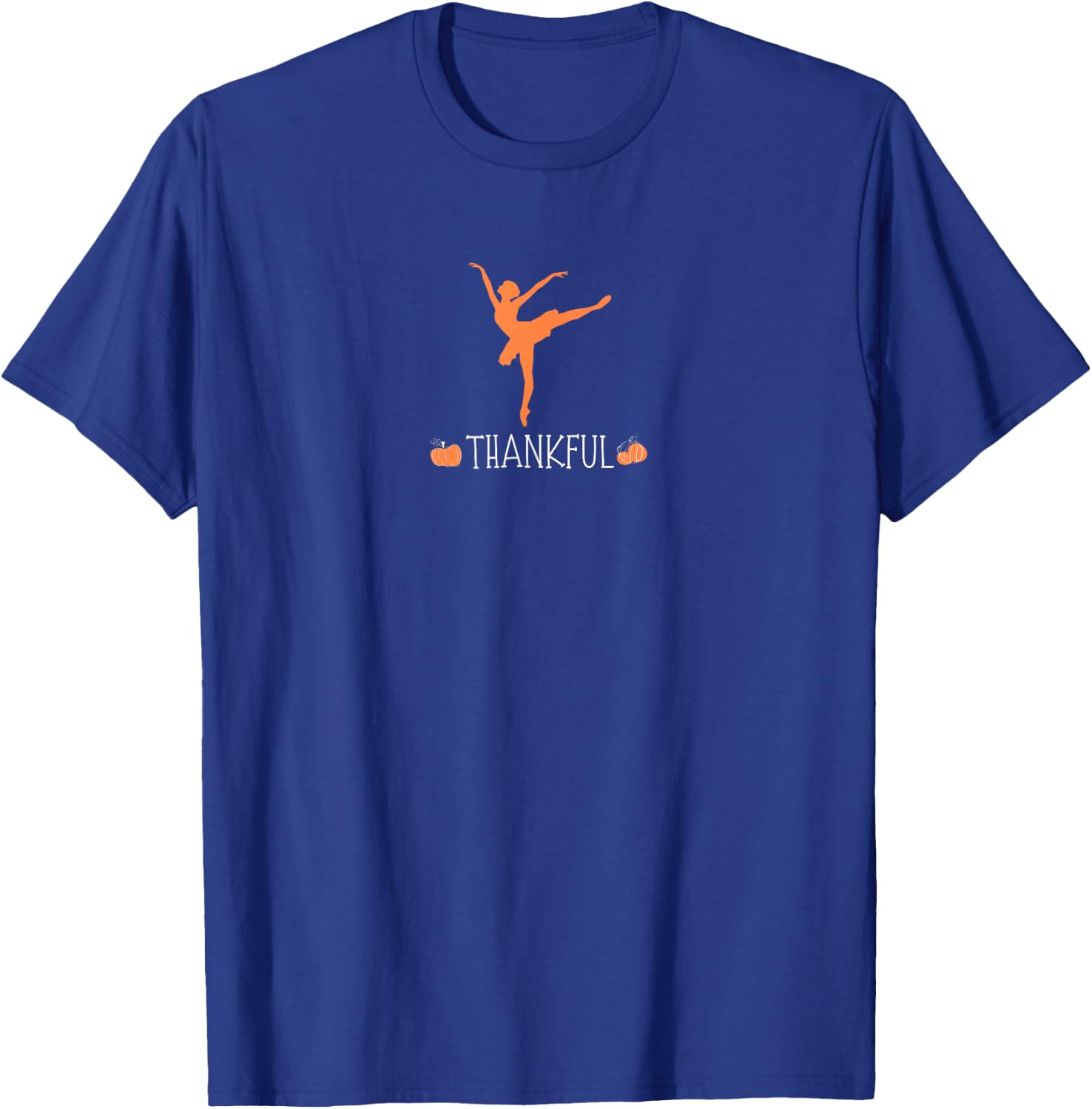 Thankful Ballerina Thanksgiving Ballet Dancer Autumn Graphic T-Shirt - T-Shirt | Royal