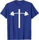 Barbell Dumbbell Cross Christian Jesus Gym Workout Lifting T-Shirt - T-Shirt | Royal