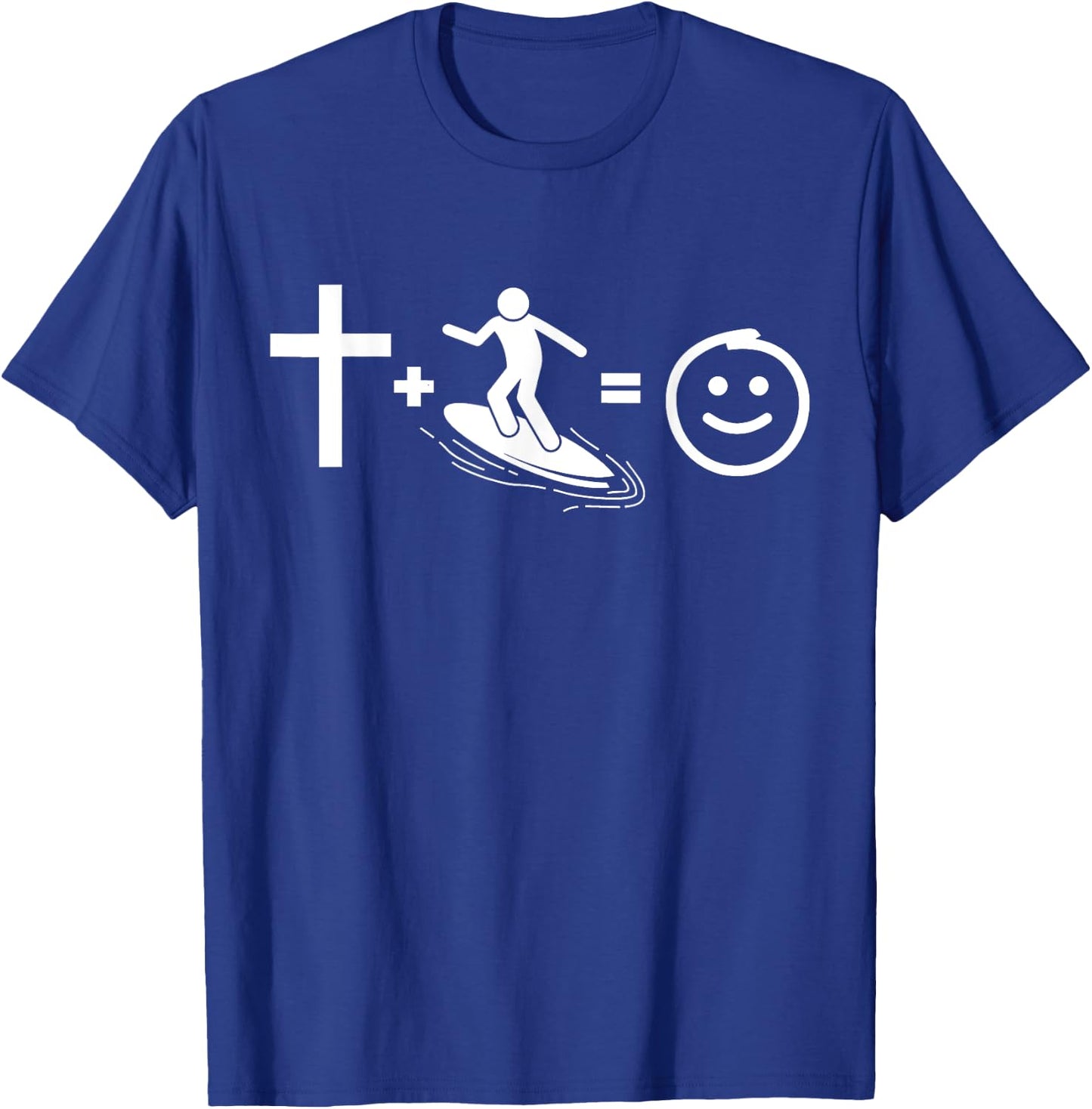 Jesus and surf makes me happy, Gift Christian surfers. T-Shirt - T-Shirt | Royal