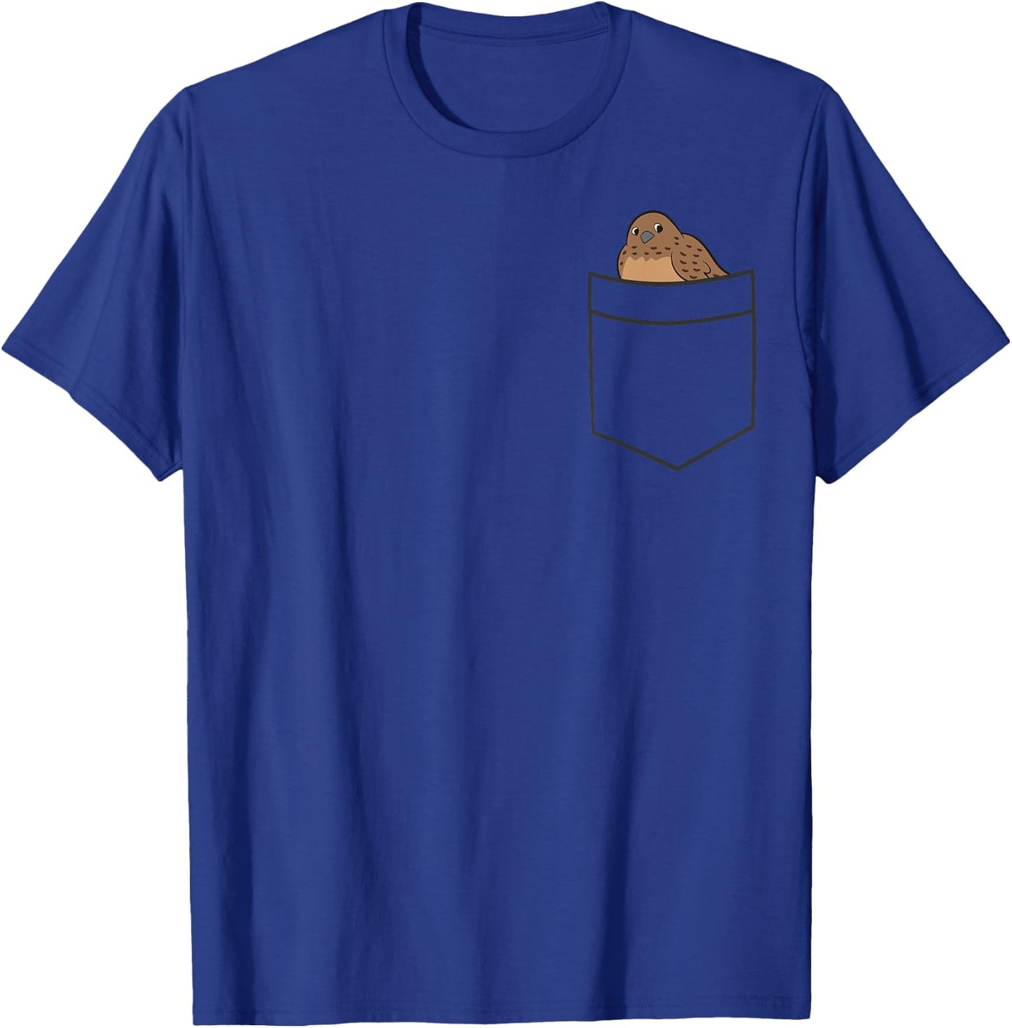 Quail Bird In A Pocket Cute Pocket Quail T-Shirt - T-Shirt | Royal