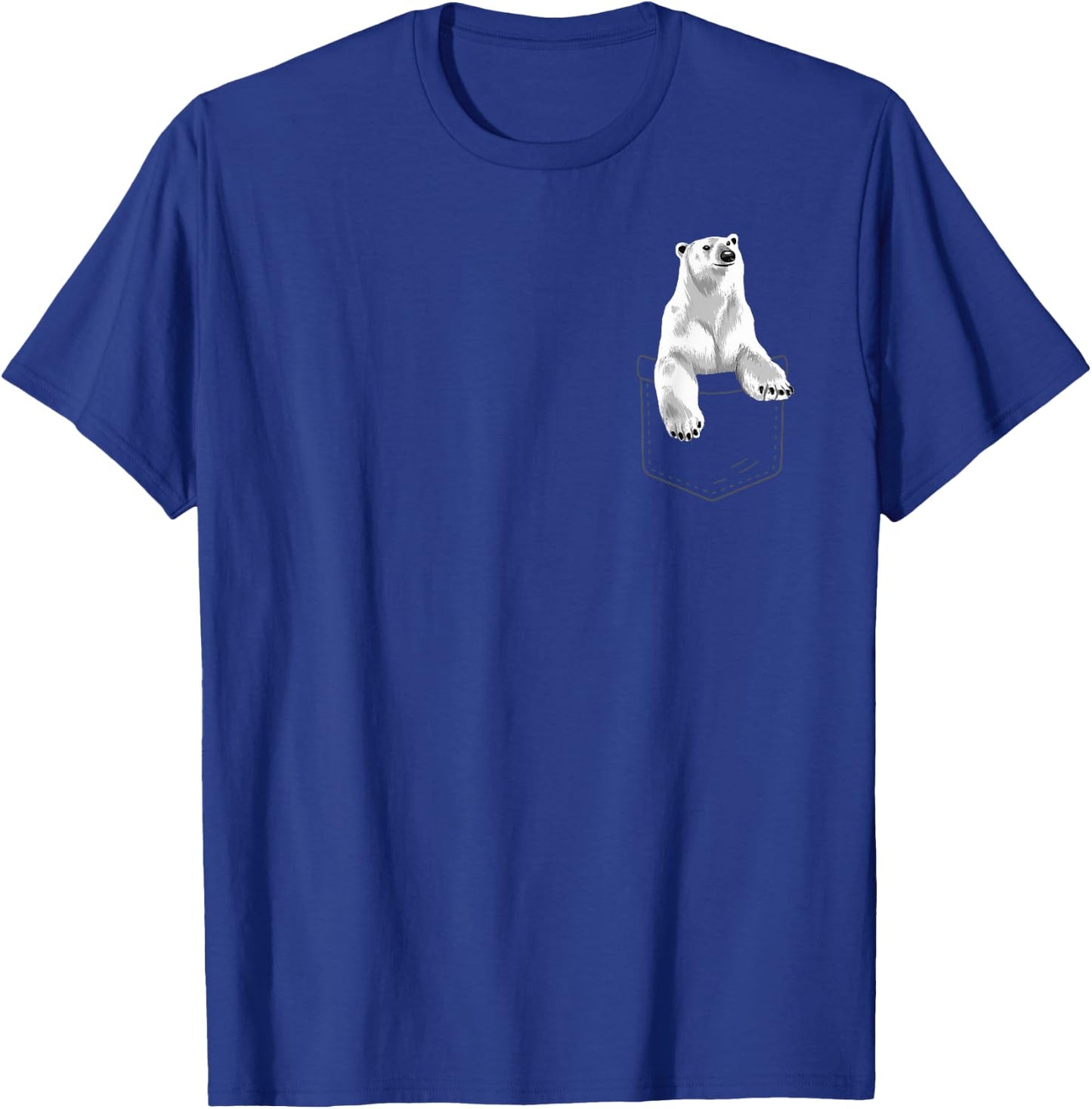 Cute Polar Bear Women Kids Pocket Animal Zookeeper T-Shirt - T-Shirt | Royal