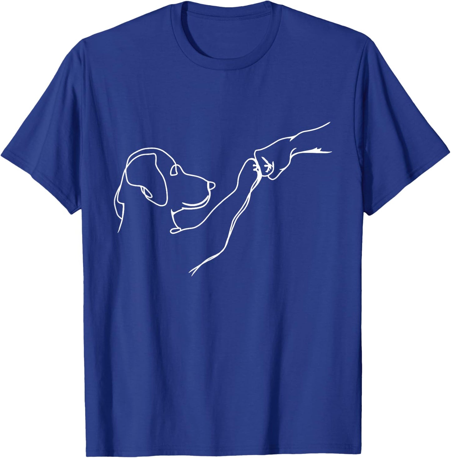 Dog and People Punch Hand Dog Man Friendship Bump Dog's Paw T-Shirt - T-Shirt | Royal